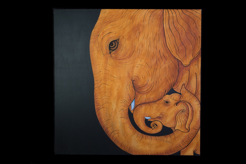 Sloni na plátně - obraz