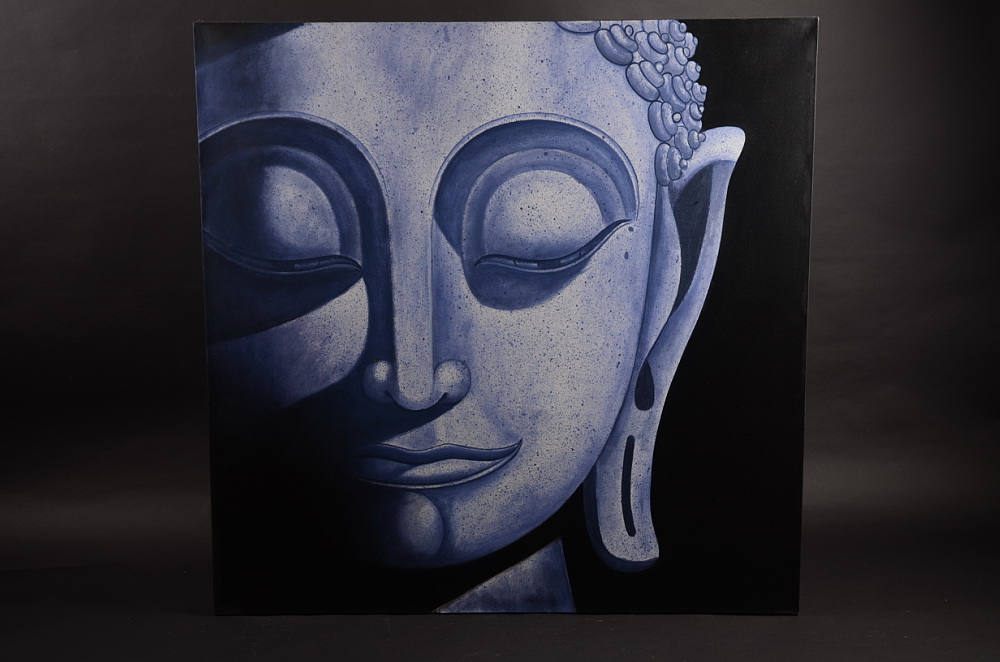Buddhova tvář, malovaný obraz