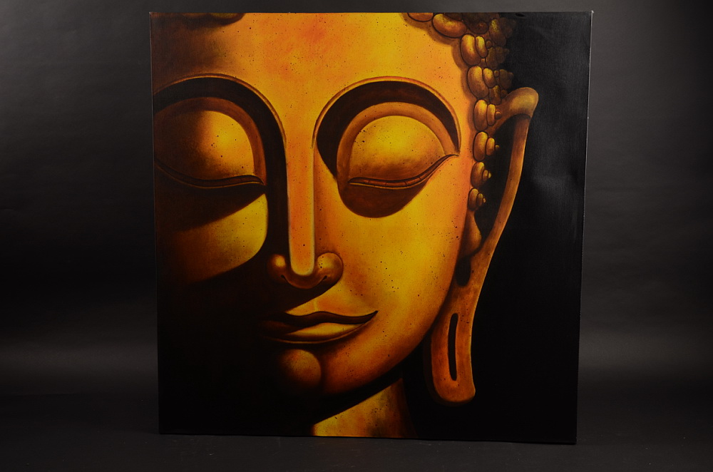 Zlato-hnědý spící Buddha