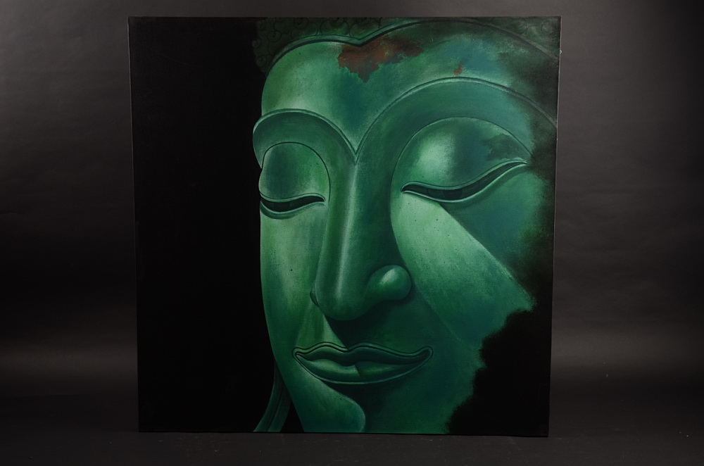 Obličej Buddhy, zelený NENI SKLADEM