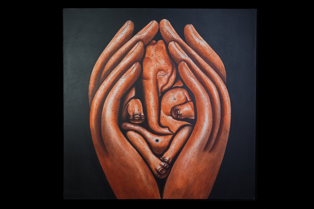 Obraz na plátně - dlaně se slonem