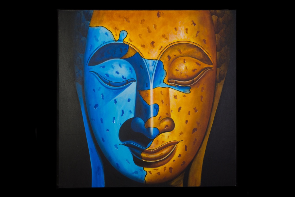 Buddha modro-oranžový NENÍ SKLADEM
