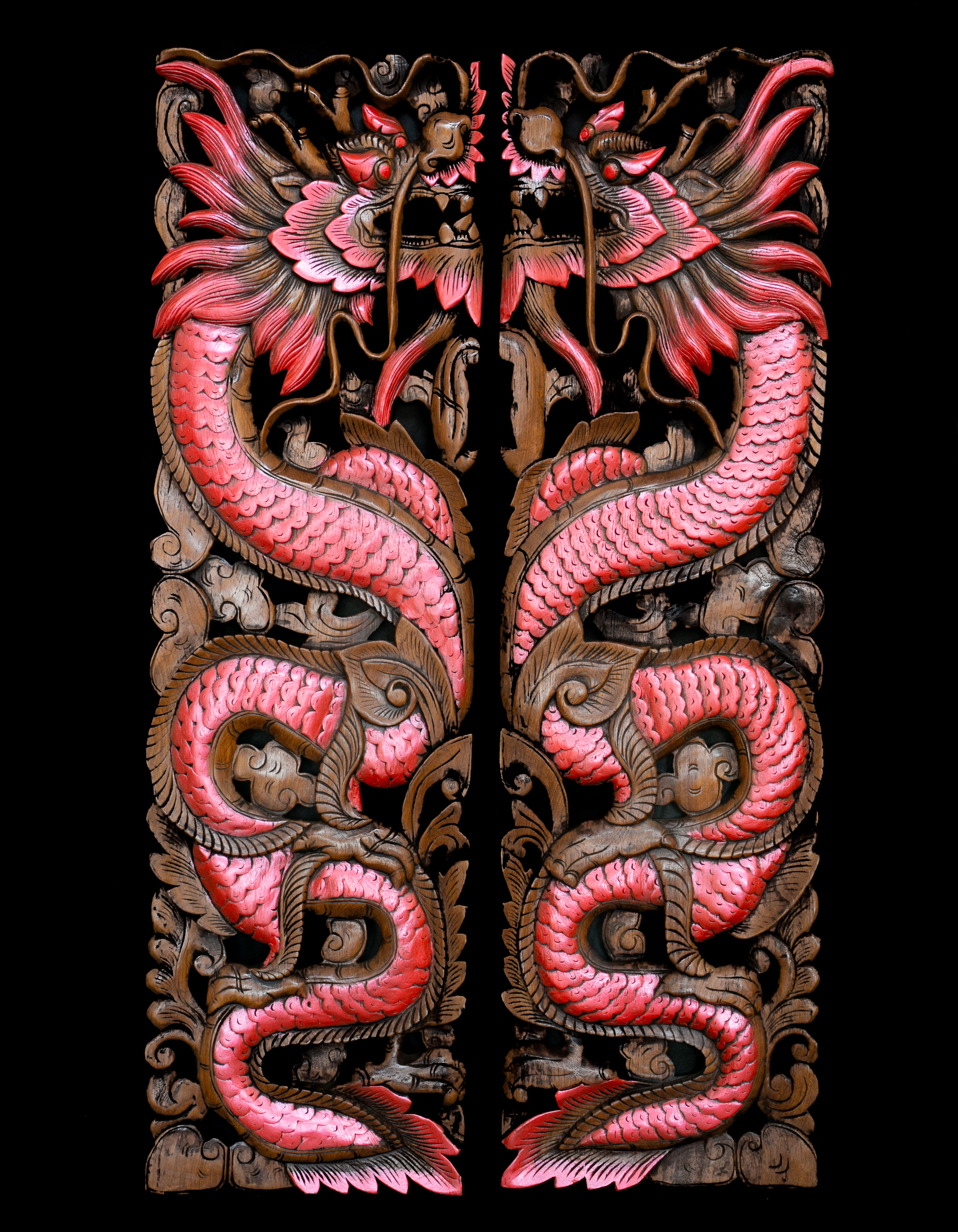 Dřevořezba drak 2 díly NENÍ SKLADEM