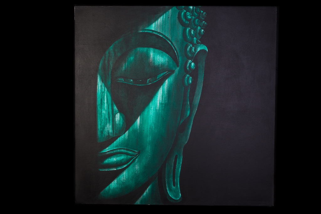 Zelená tvář Buddhy