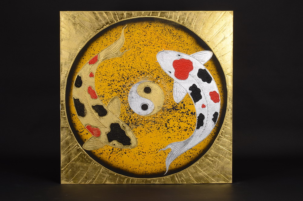 Obraz ryby, žlutozlatý