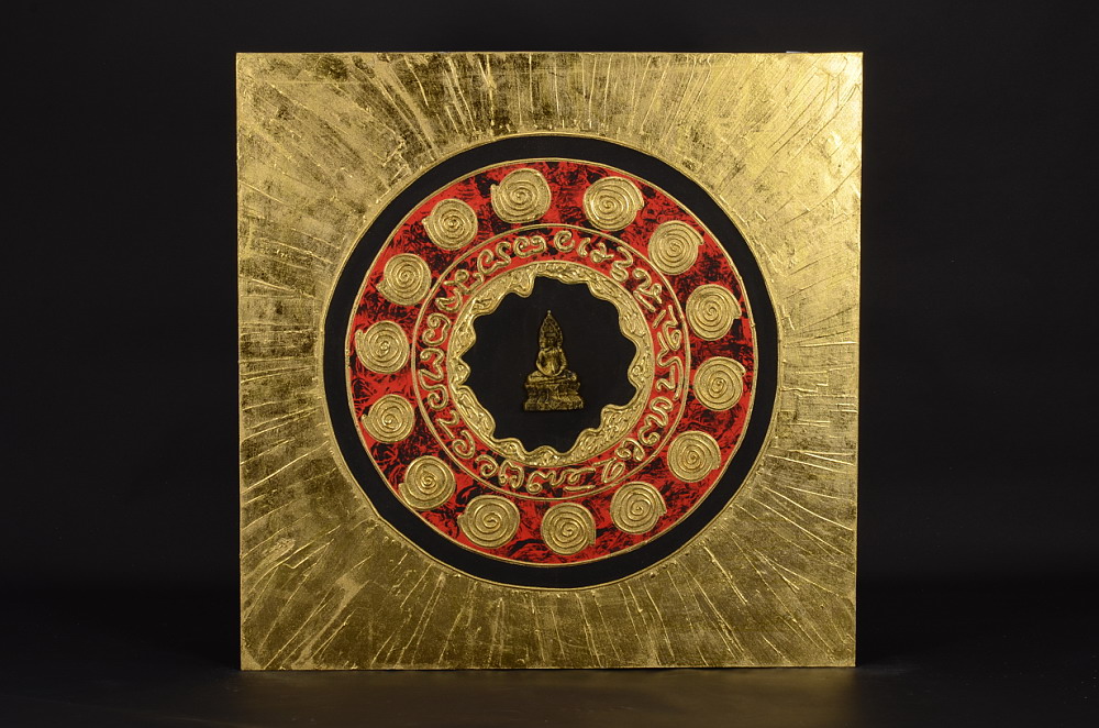 Plátěný obraz se sedícím Buddhou