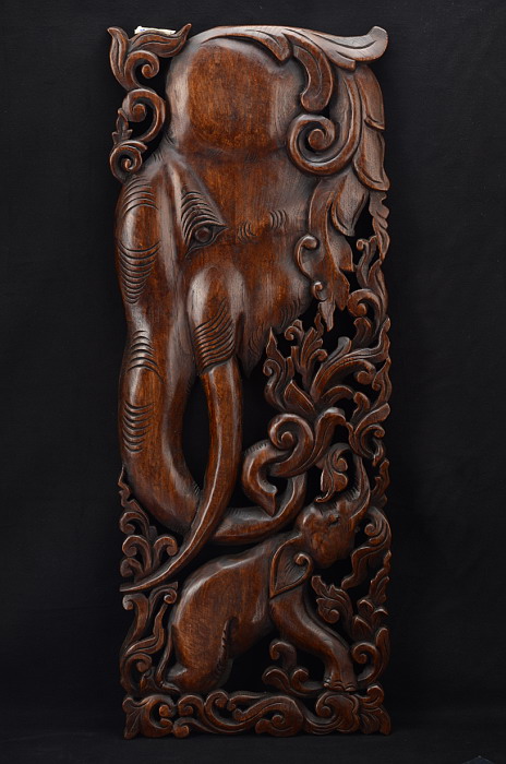 Vyřezávaný obraz sloní rodiny NENÍ SKLADEM