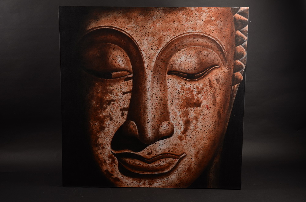 Buddha, celá tvář na plátně