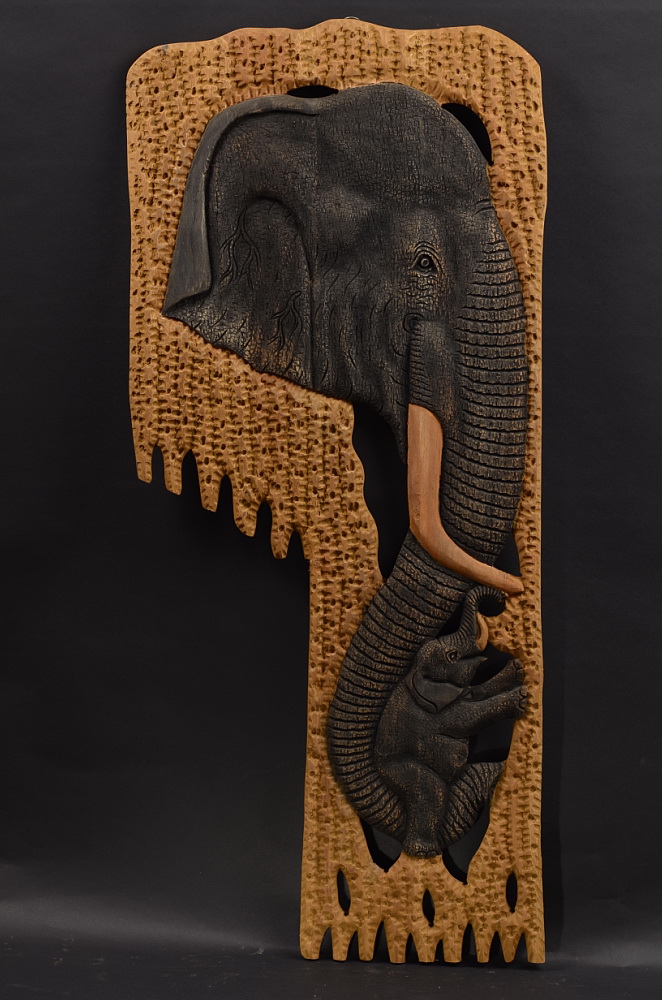 Atypická dřevořezba se slony NENÍ SKLADEM