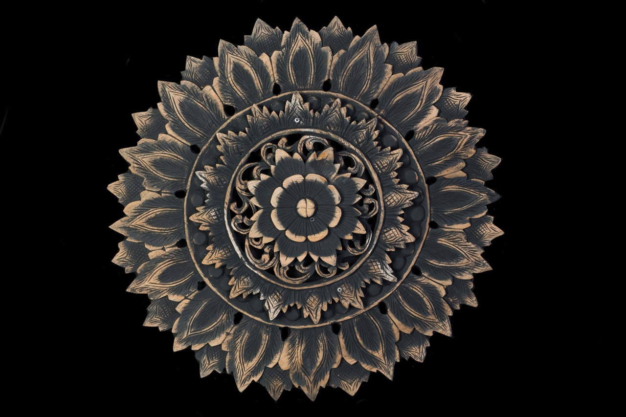 Dřevěný obraz květina NENÍ SKLADEM