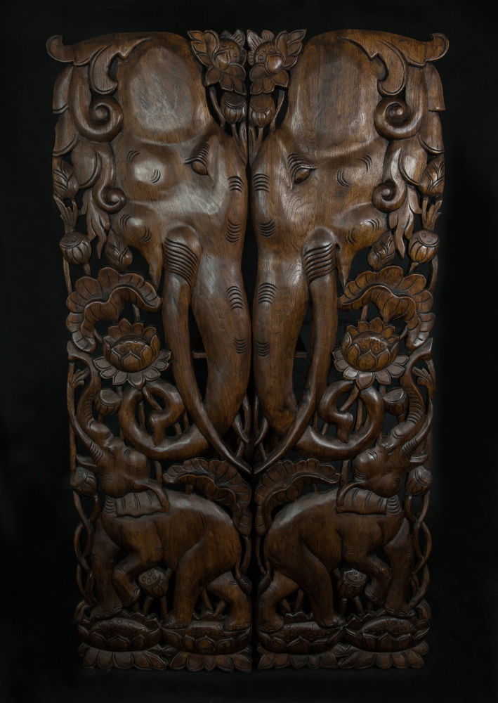 Dřevěný obraz se slony NENÍ SKLADEM