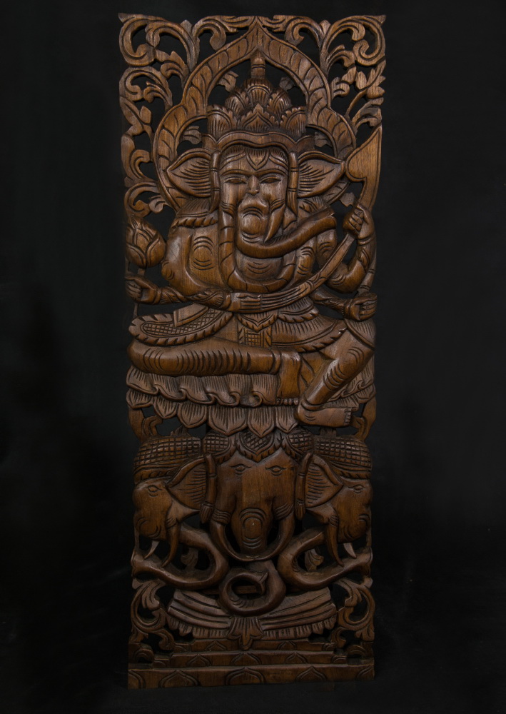 Dřevěný obraz s orientálními motivy