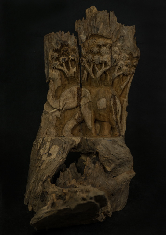 Socha slona se stromy