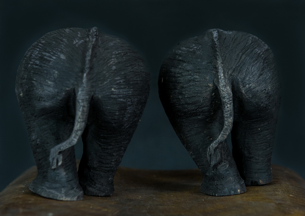 Soška "sloní zadek", tmavá