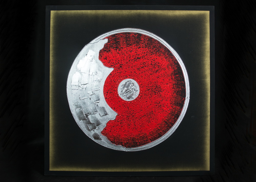 Barevný čtvercový obraz na plátně